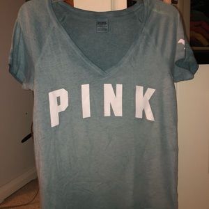 Blue PINK Victoria’s Secret Short Sleeve Shirt